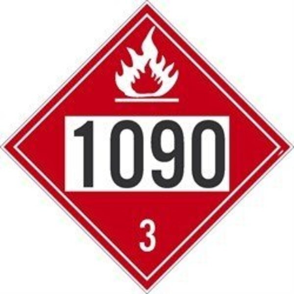PLACARD, ACETONE, FOUR DIGIT, Nmc, Mfr#: DL83BP25